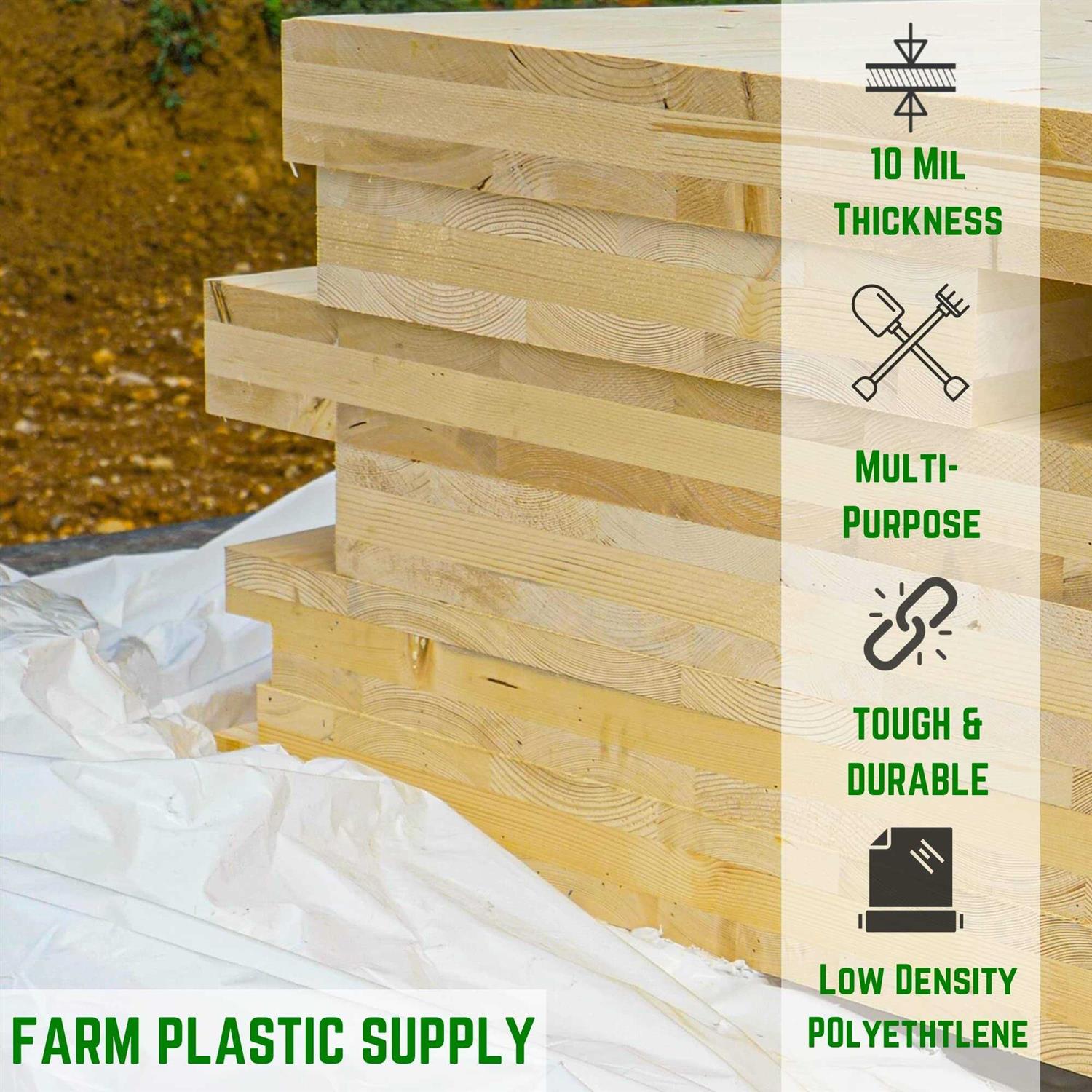 Farm Plastic Supply White Plastic Sheeting 6 mil – Thick Plastic Sheeting - MT - Mrs Treak