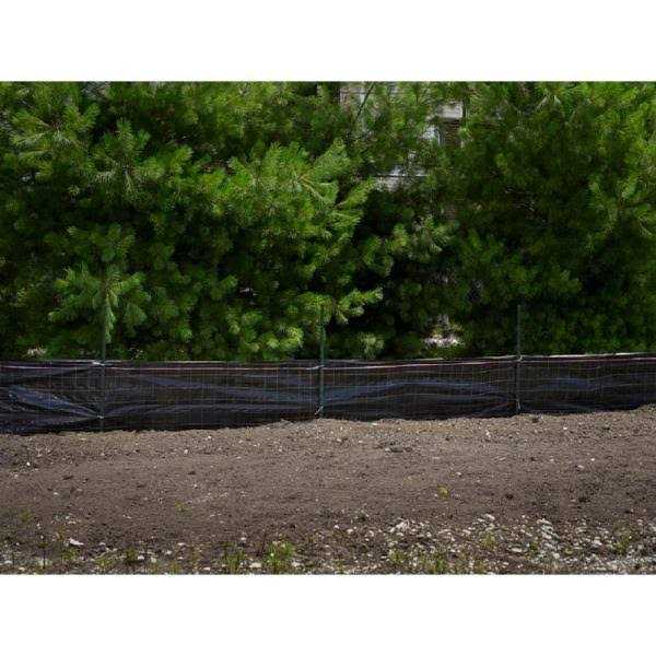Mutual Industries 100 ft. Black Wire Backed Silt Fence - MT - Mrs Treak
