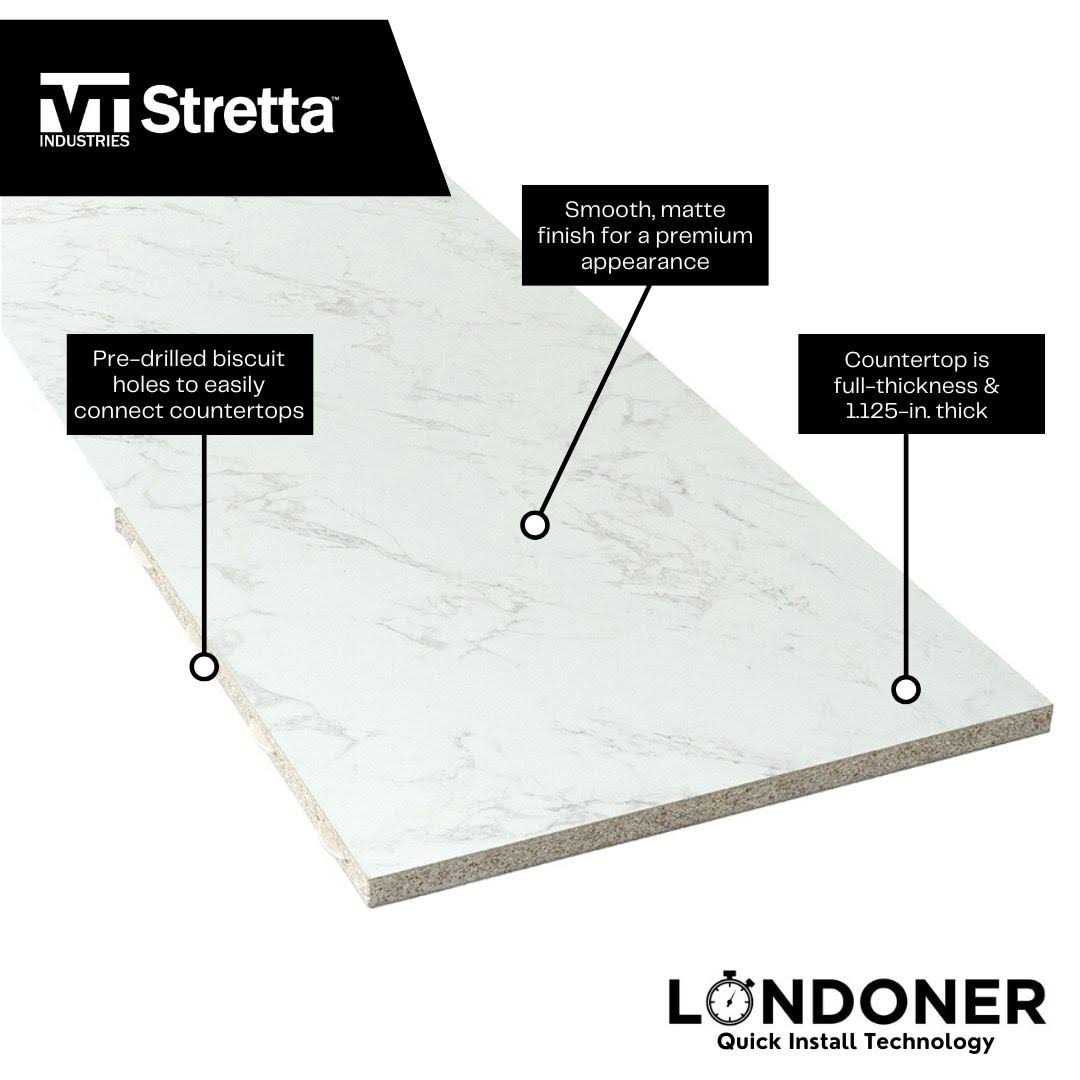 VT Dimensions Straight Laminate Countertop with Integrated Backsplash - MT - Mrs Treak