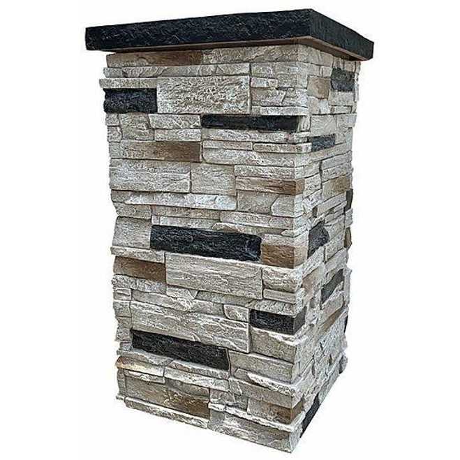 NextStone Country Ledgestone 8 in. x 8 in. x 47 Polyurethane Faux Stone Split Post Cover - MT - Mrs Treak