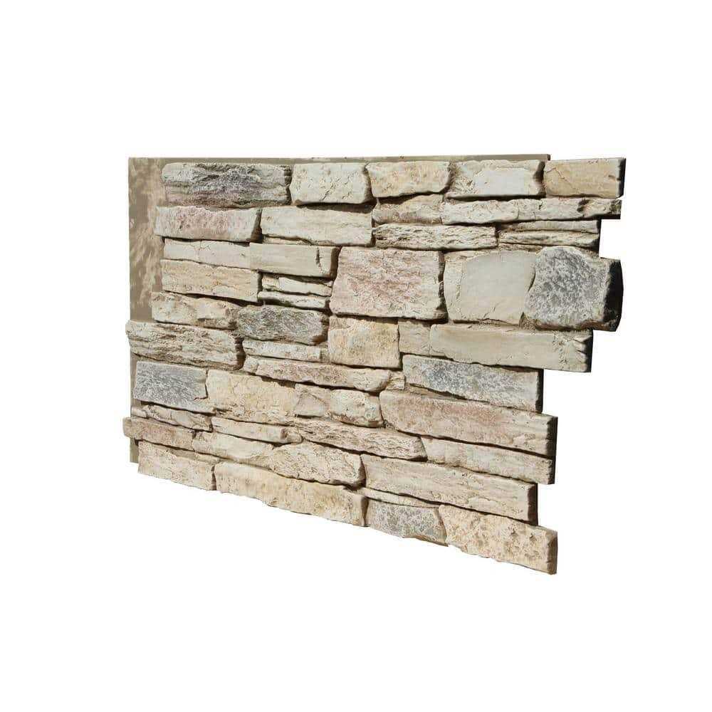 TRITAN BP Ledge Stone 48 in. x 24.25 in. Polyurethane Interlocking Siding Panel - MT - Mrs Treak