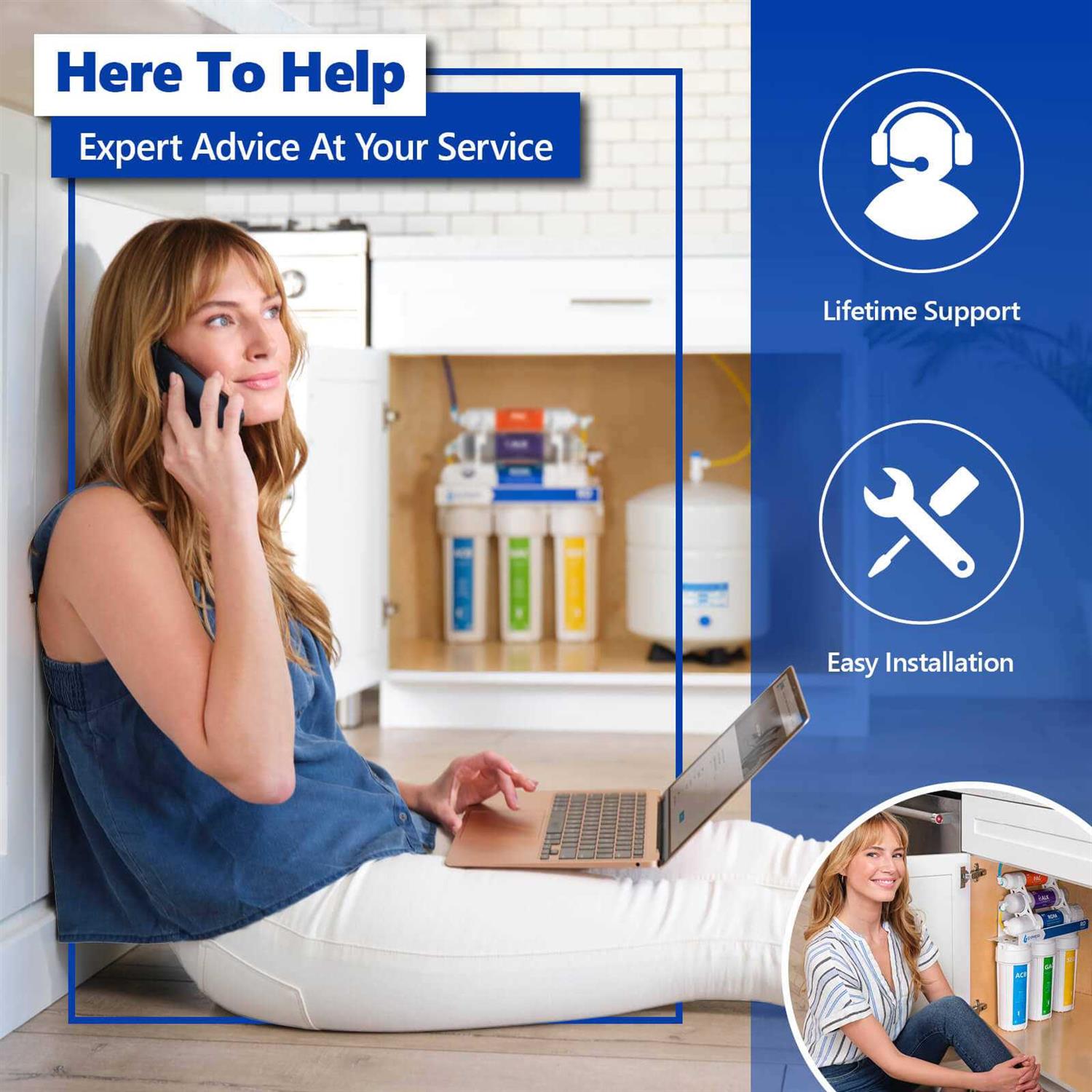 Express Water Alkaline Filter Mineral, Antioxidant, pH + Water Filter Replacement 10 inch Inline Quick Connect Filter Under Sink and Reverse - MT - Mrs Treak