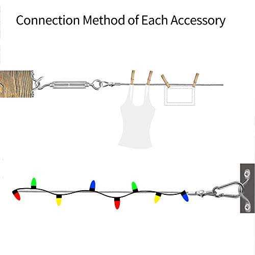 TooTaci Wire Rope Turnbuckle Wire Kit Stainless Steel Coated Cable Wire Rope Turnbuckles for Cables Wire Cable - MT - Mrs Treak