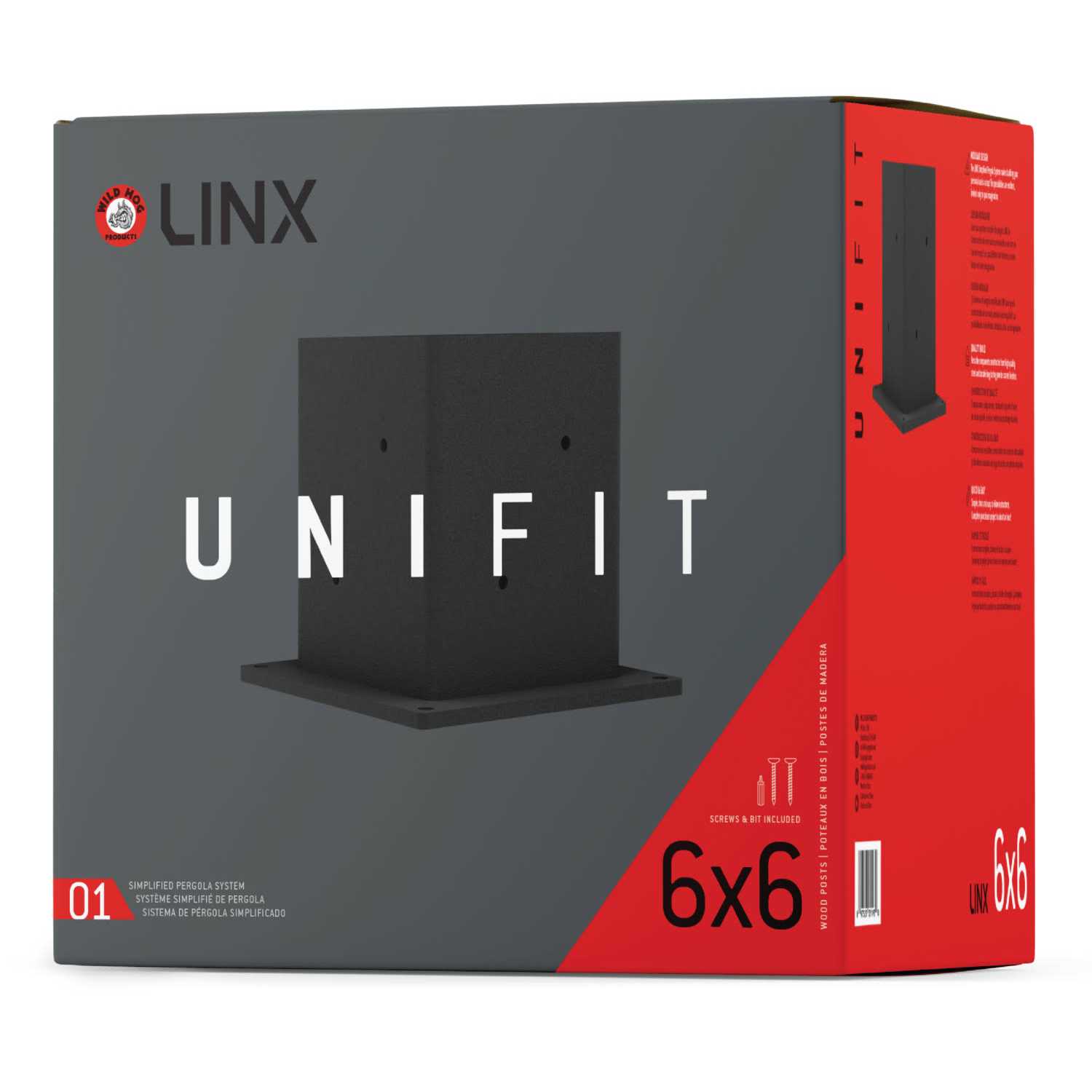 Wild Hog Linx TriFit Black Steel Corner Bracket Pergola Wood Posts - MT - Mrs Treak