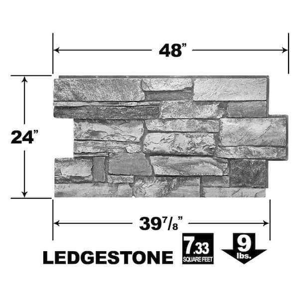 Urestone Ledgestone 24 in. x 48 in. Stone Veneer Panel - MT - Mrs Treak