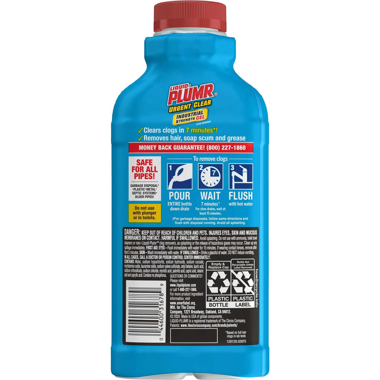 Liquid-Plumr Clog Remover Pro-Strength Urgent Clear - MT - Mrs Treak