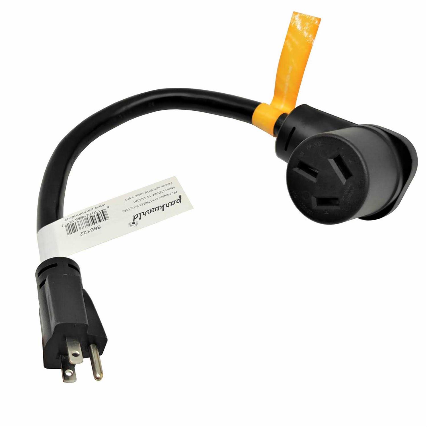 Parkworld 886115 Combiner Household 5-15 Plug to Generator Twist Lock L14-30 Receptacle Y Adapter Cord - MT - Mrs Treak