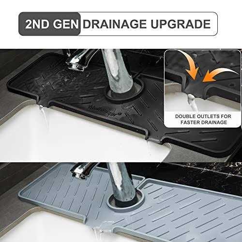 Meiliweser Silicone Sink Splash Guard Gen 2 Slope Upgraded Faucet Mat - MT - Mrs Treak