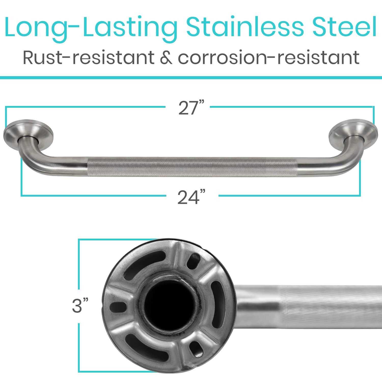 Vive Health Textured Grab Bars - MT - Mrs Treak