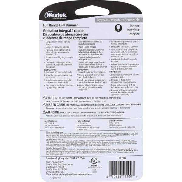 Westek Indoor Plug-In Corded Motion Activated Light Control MLC12BC-4 - MT - Mrs Treak