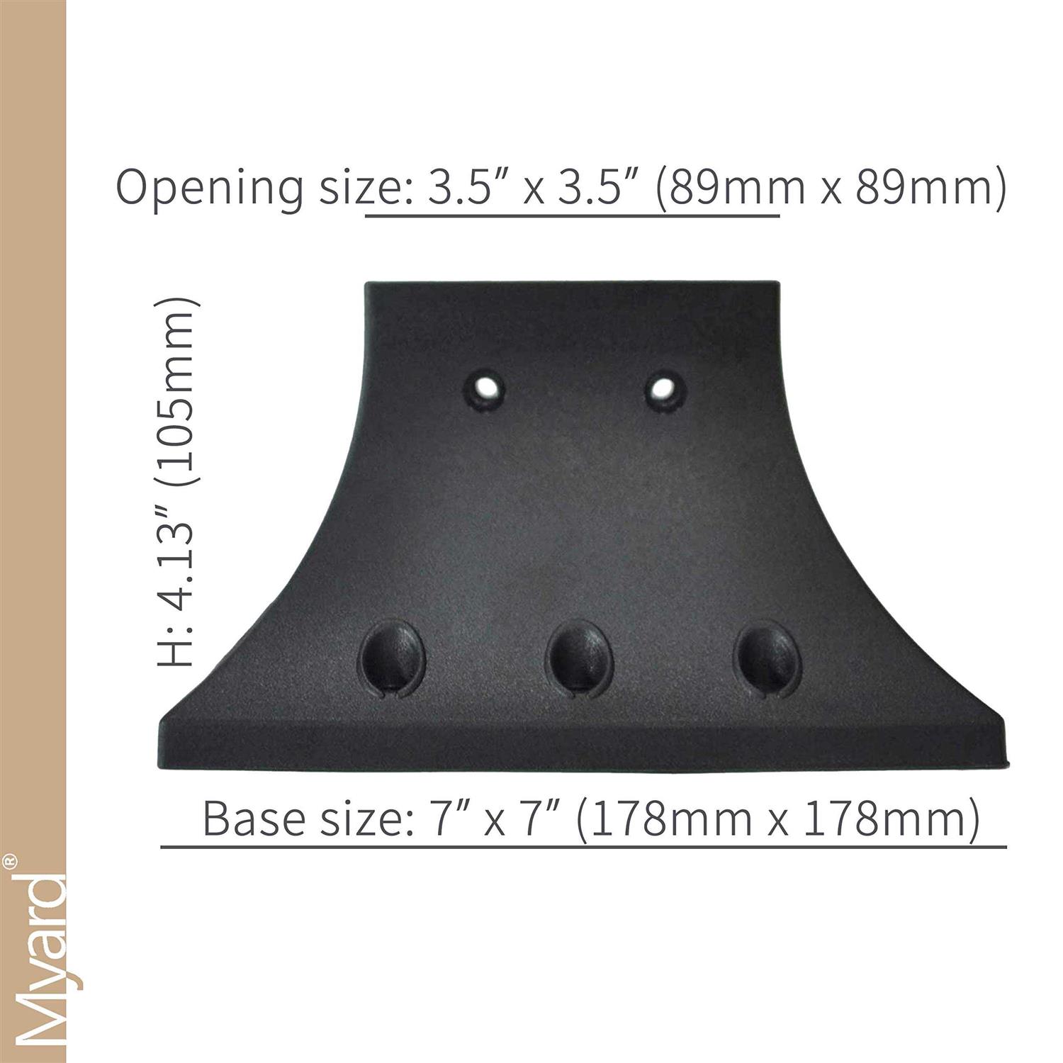 Myard Pnp114040 4×4 Inches Post Base Cover Skirt Flange with Screws for Deck Porch Handrail Railing Support Trim Anchor - MT - Mrs Treak
