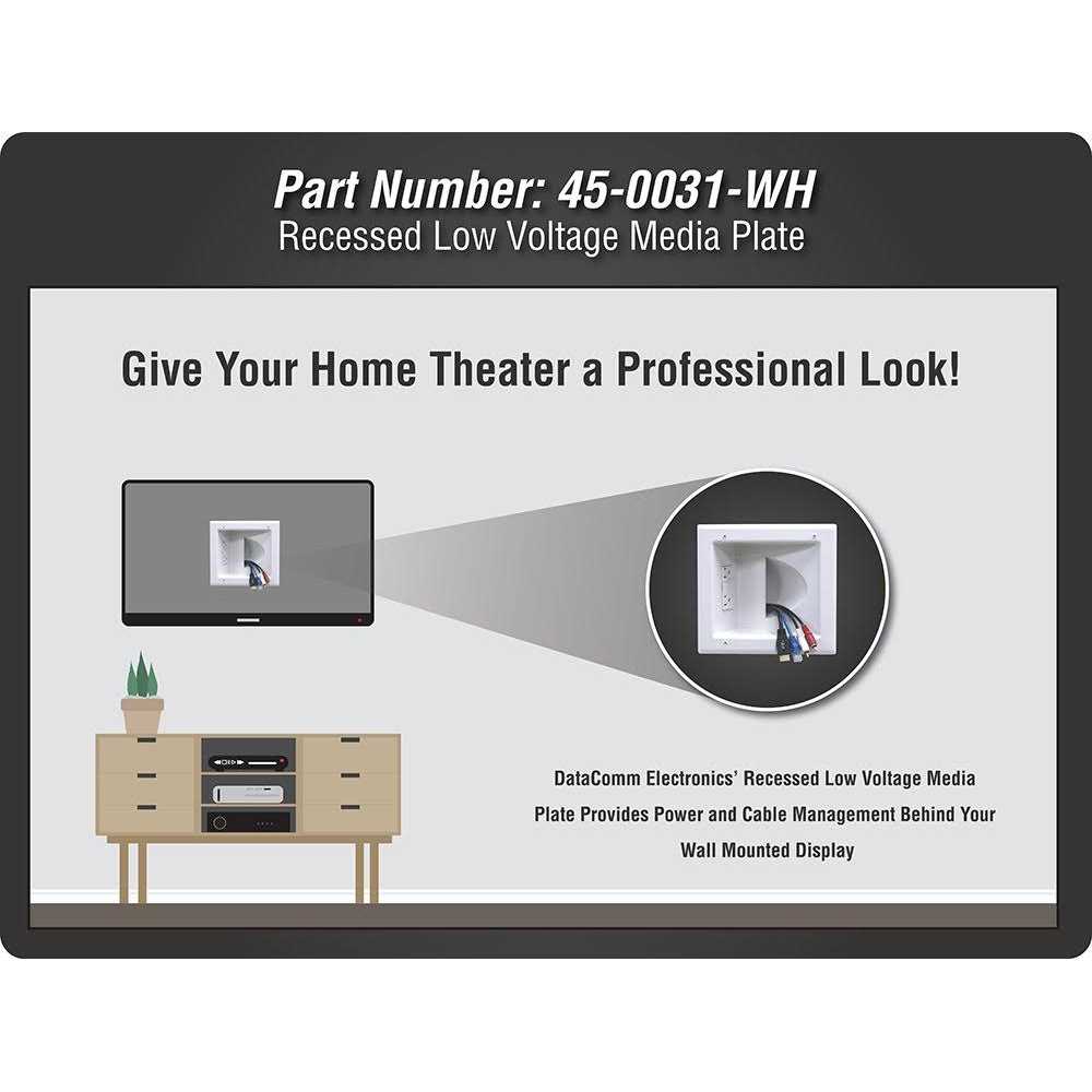 DataComm Electronics 45-8011-1P Connected Media Box with Power Receptacle - MT - Mrs Treak