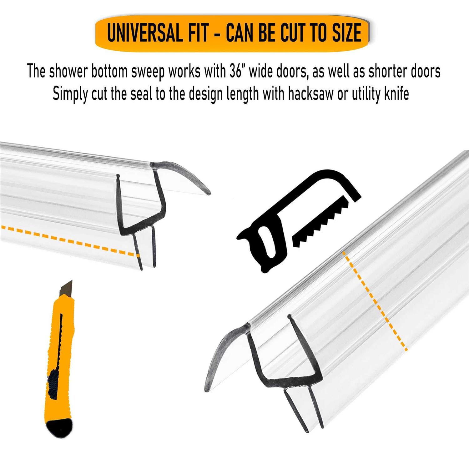 Eatelle Frameless Shower Door Bottom Seal with Drip Rail - MT - Mrs Treak