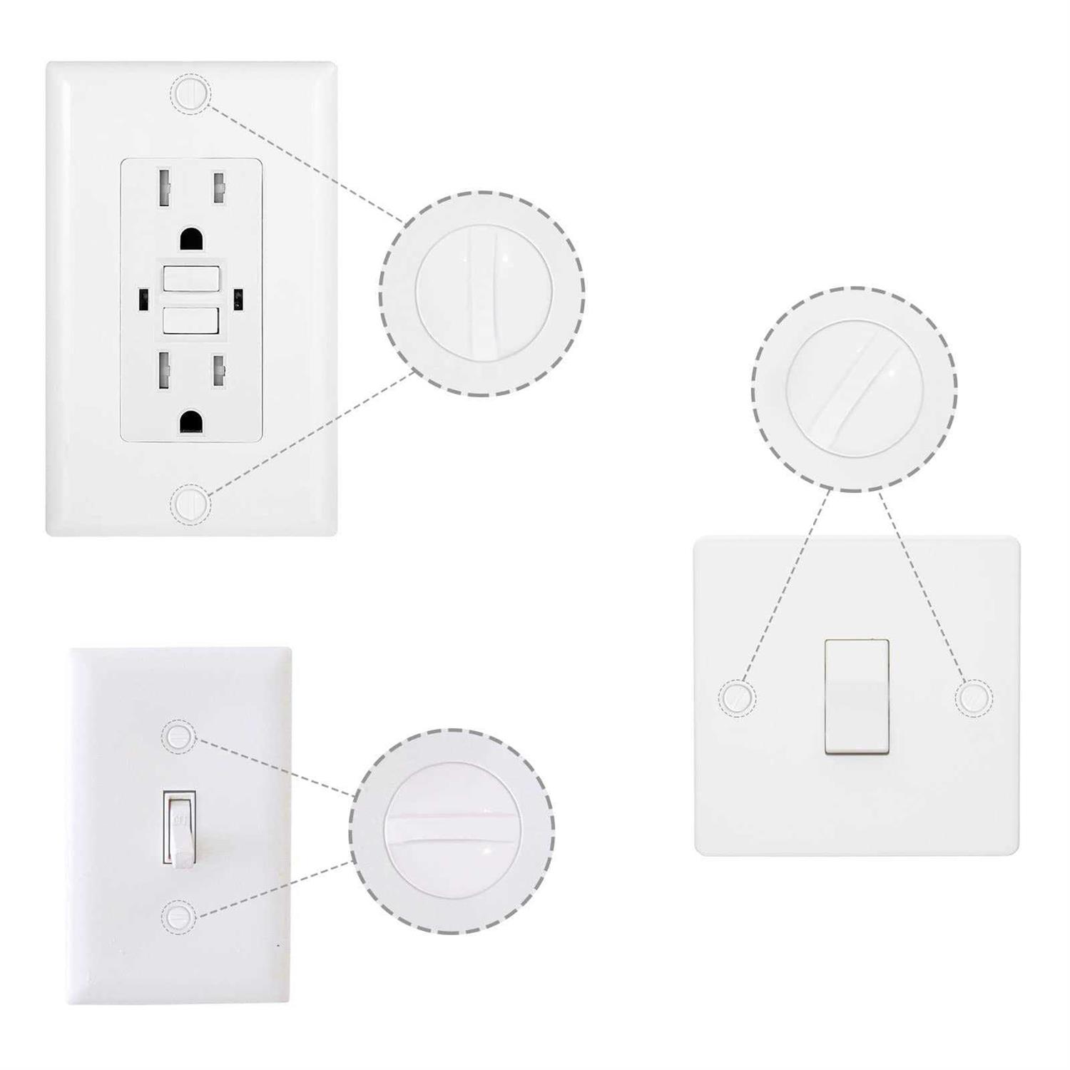 Wall Plate Screws 100 pcs White Outlet Screws Long 6-32 Thread Light Electrical Cover Panel Switch Plate Screws - MT - Mrs Treak