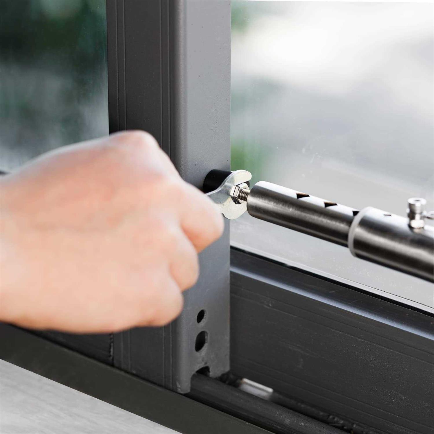 TURBRO Adjustable Window Security Lock Bar Extendable Sliding Windows with AC Unit Installed - MT - Mrs Treak