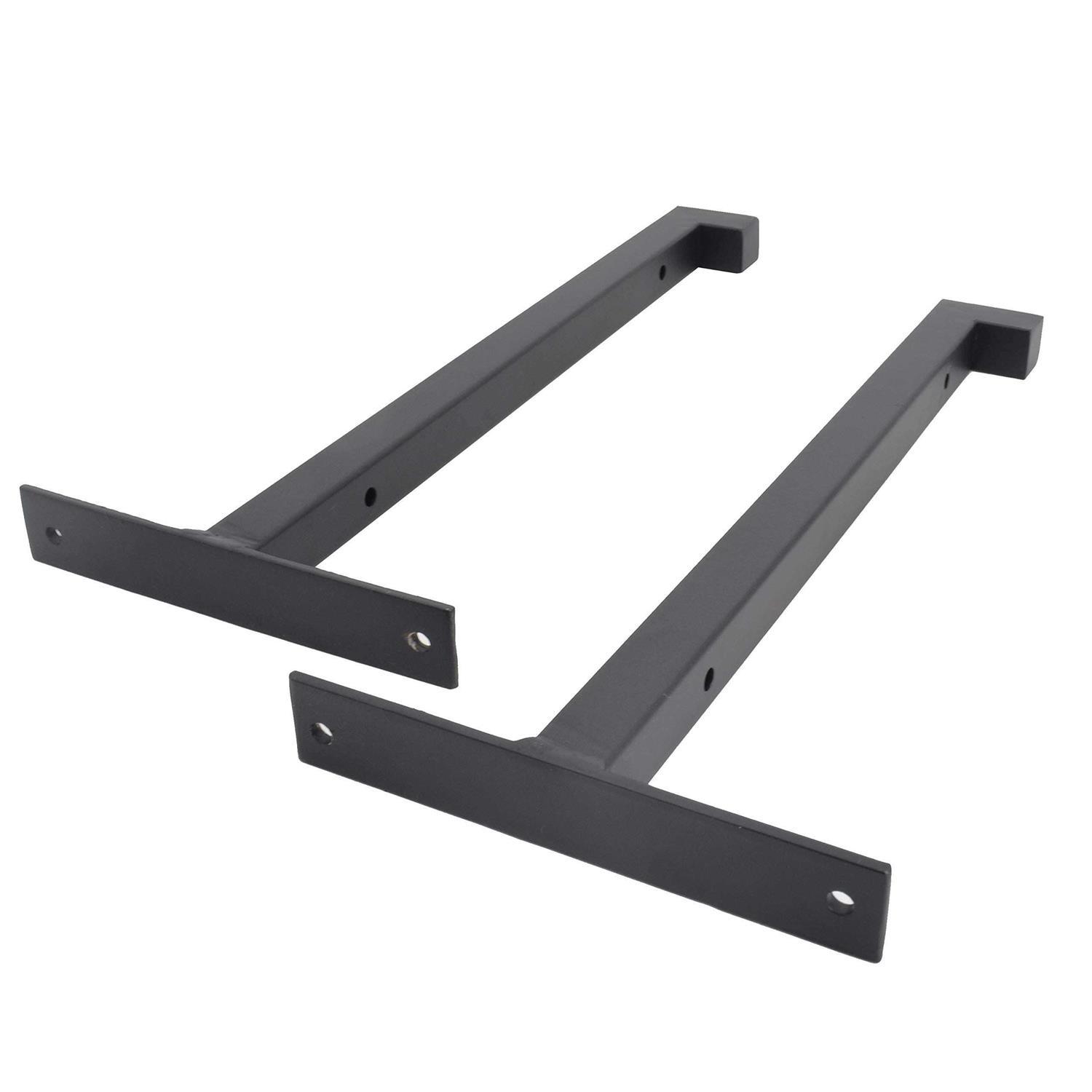 Ovov 2 Pcs Steel Heavy Duty Shelf Brackets Wall Mounted Industrial Metal Shelf Supports Matte - MT - Mrs Treak