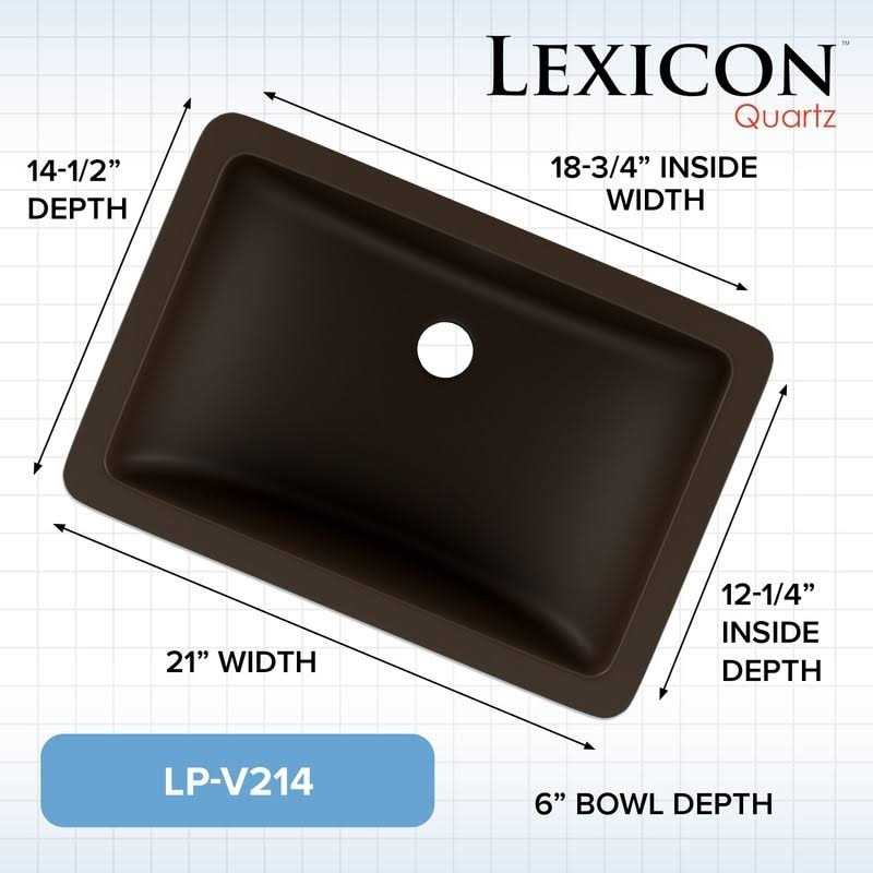 Lexicon Platinum V214 Quartz Composite Rectangle Vanity Sink LP-V214 - MT - Mrs Treak