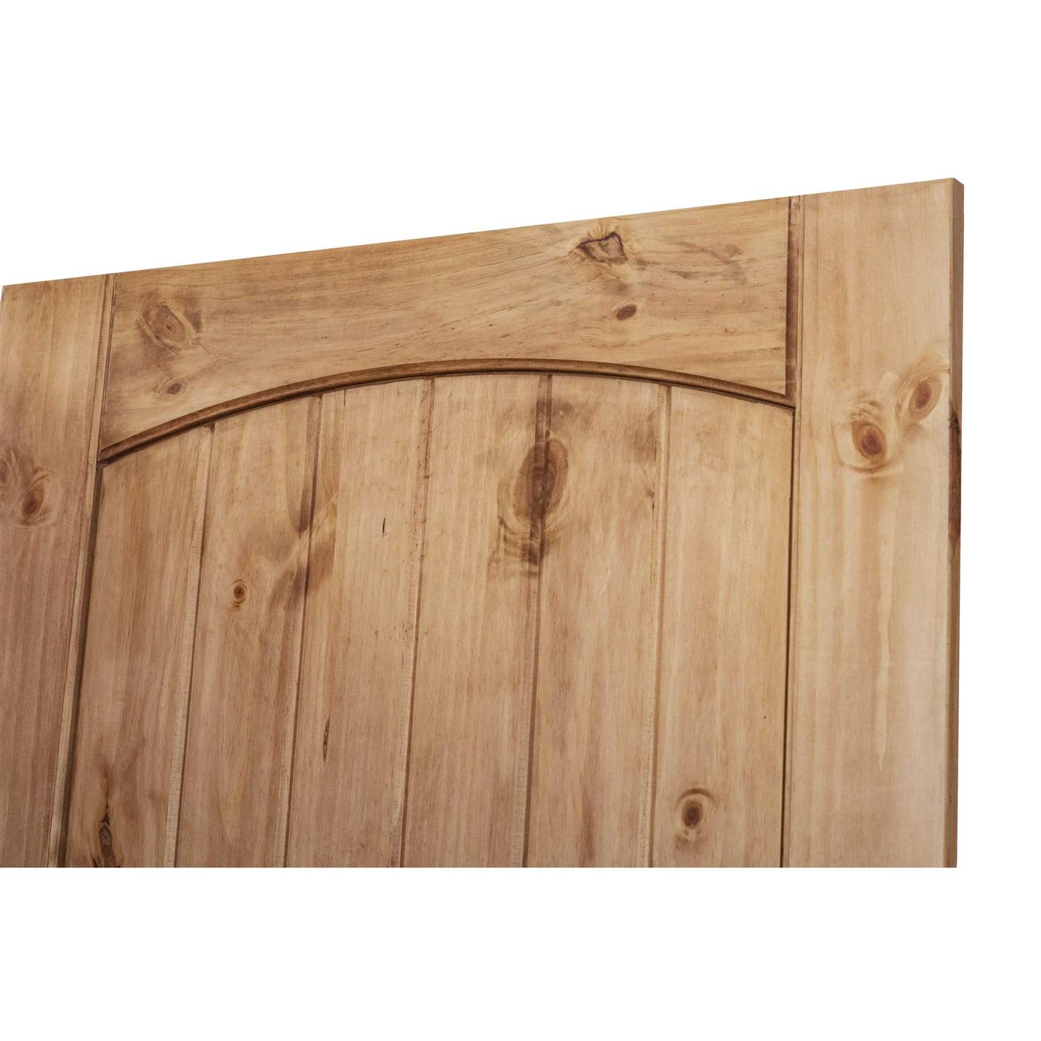 EightDoors 80 x 2 Panel V-Grooved Arch Top Knotty Pine Unfinished Solid Wood Core Door - MT - Mrs Treak