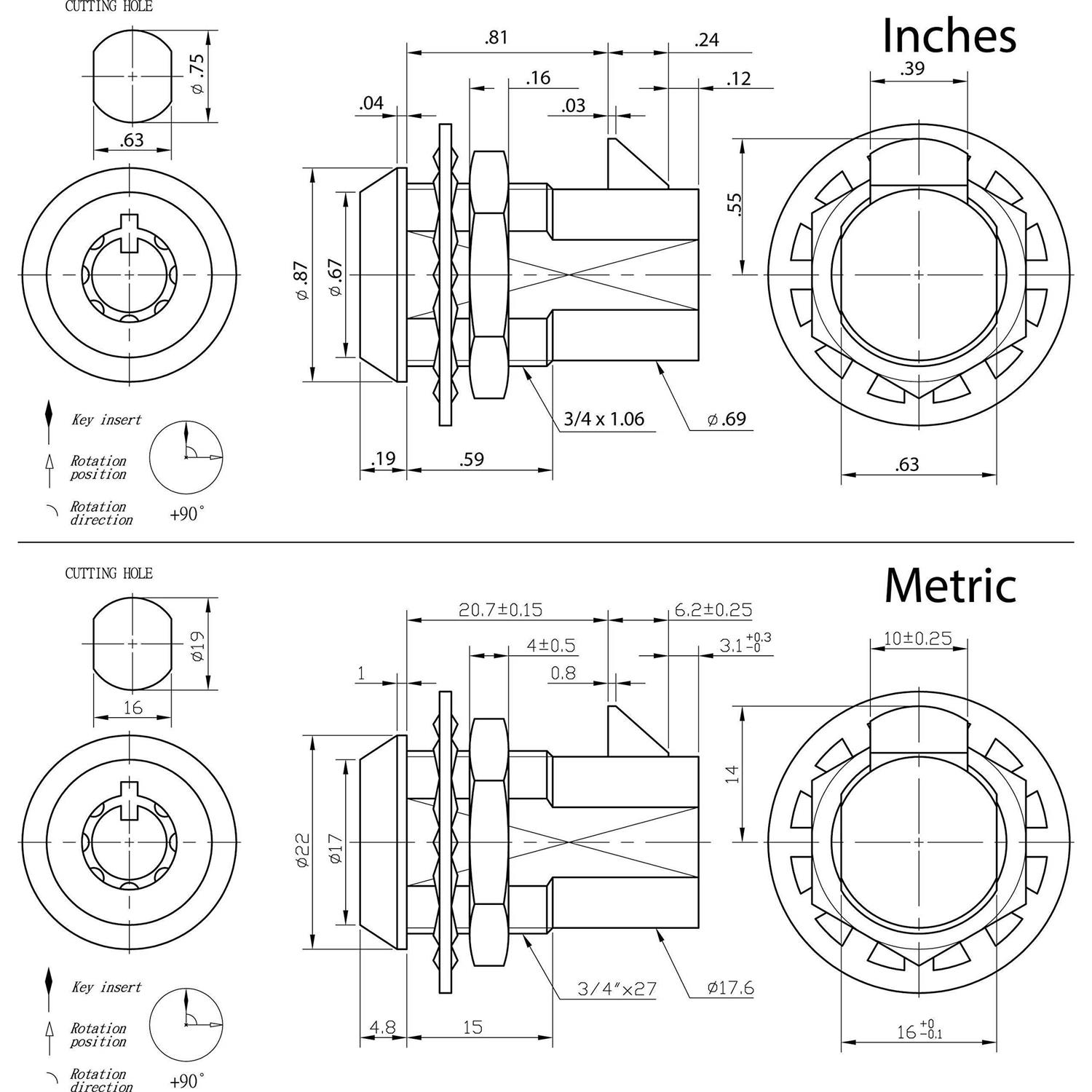FJM security FJM-2607-ka high security computer lock with chrome finish - MT - Mrs Treak