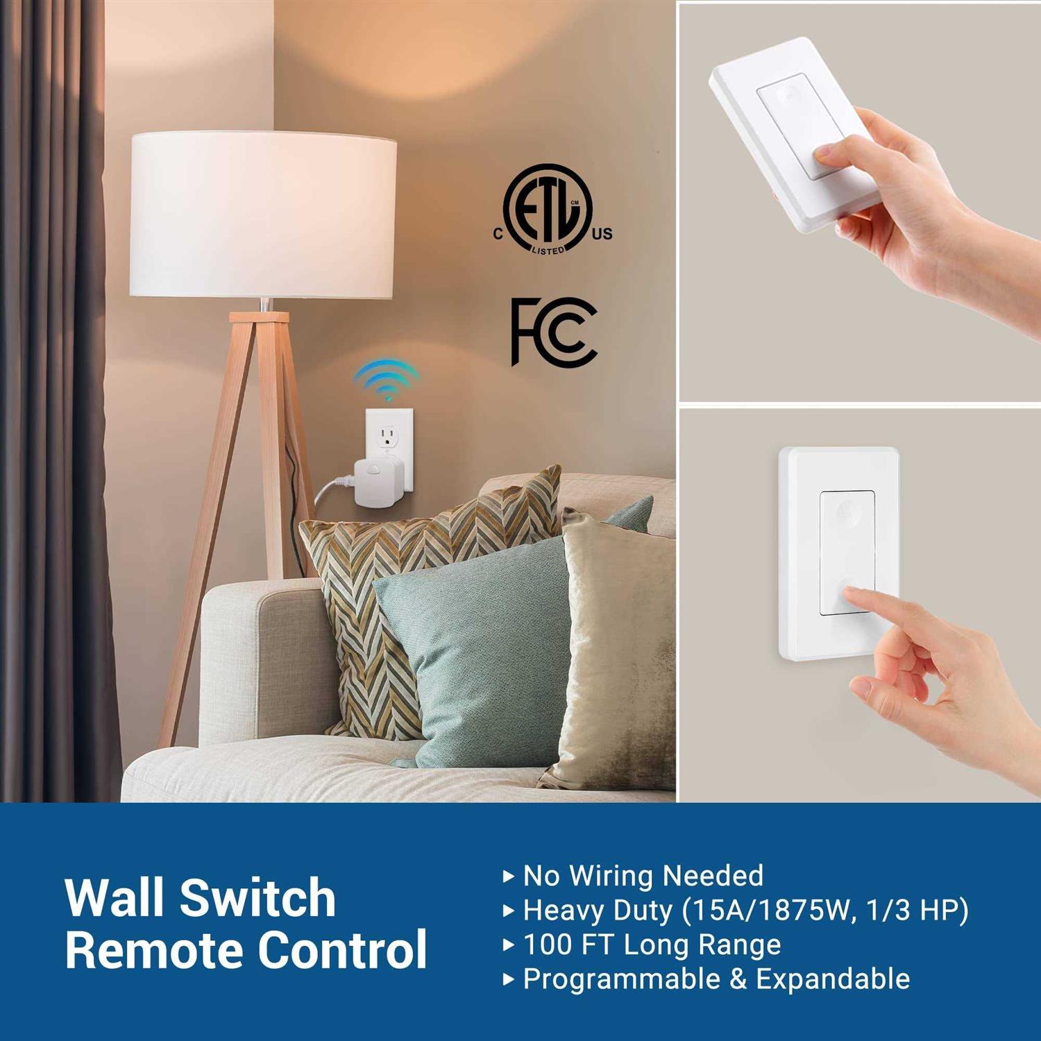 DEWENWILS Wireless Light Switch and Receiver Kit No in-Wall Wiring Required - MT - Mrs Treak