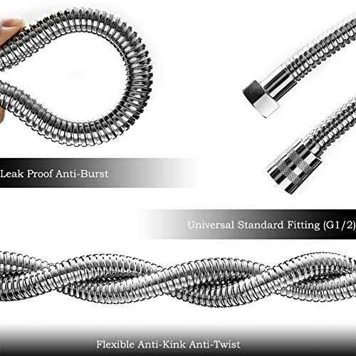 OIETON Extra Long Shower Hose 118 Inches Flexible Stainless Steel Handheld Shower Hose - MT - Mrs Treak