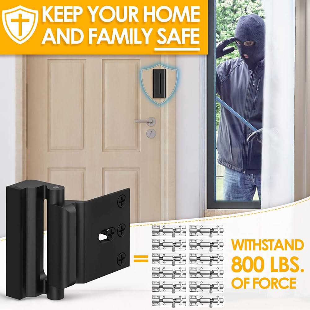 Everplus Home Security Door Lock Childproof Door Reinforcement Lock with 3 Inch Stop Withstand 800 lbs for Inward Swinging Door - MT - Mrs Treak
