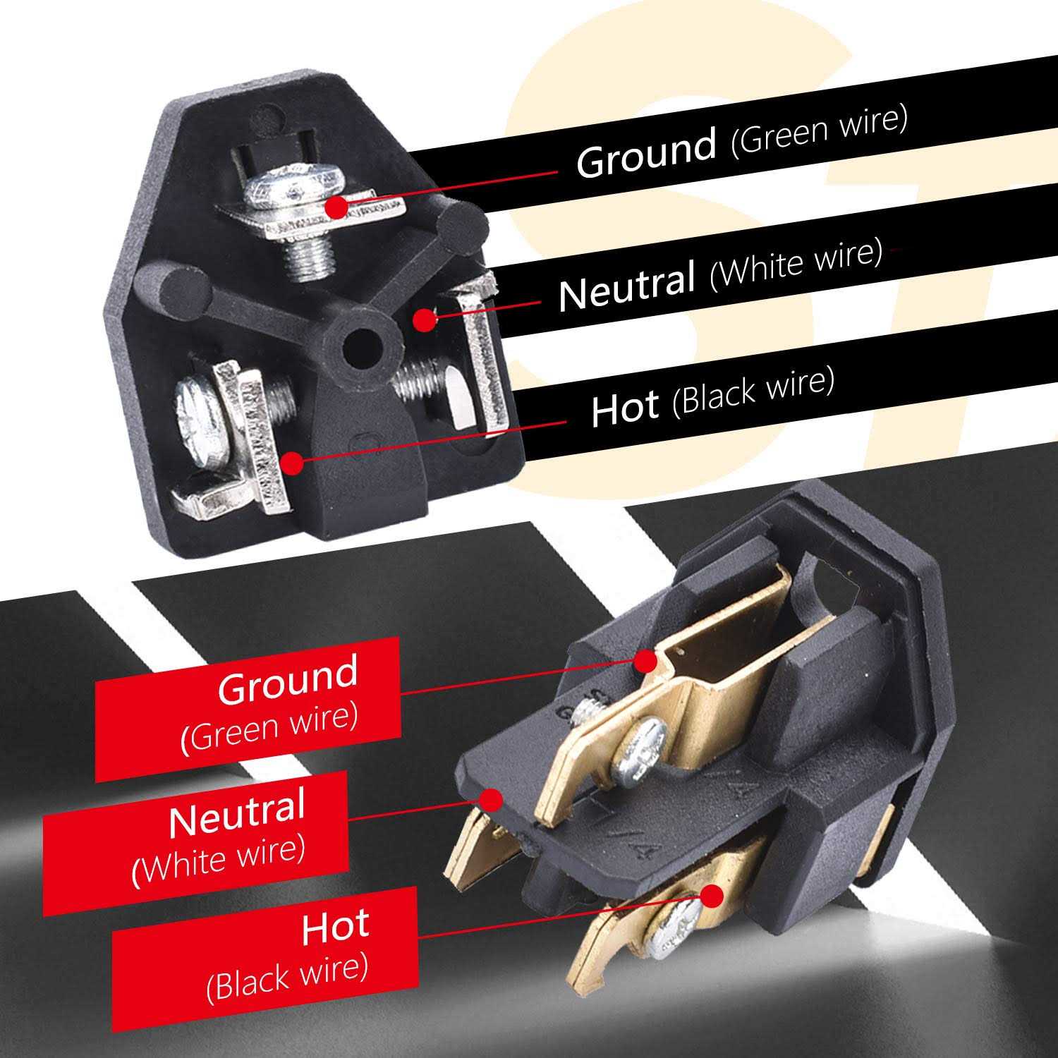 Starelo Electrical Replacement Plug & Connector Set Extension Cord Ends - MT - Mrs Treak