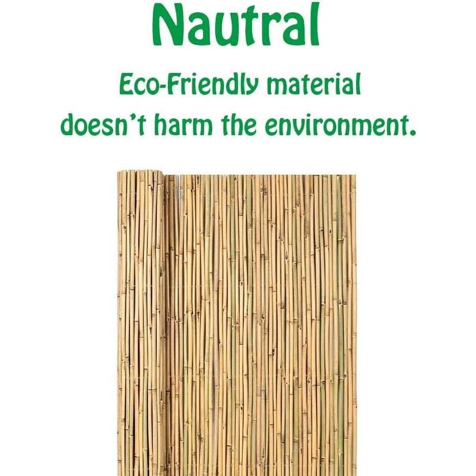 Mininfa Natural Rolled Bamboo Fence Eco-Friendly 0.7 in D x 6 feet High x Long - MT - Mrs Treak
