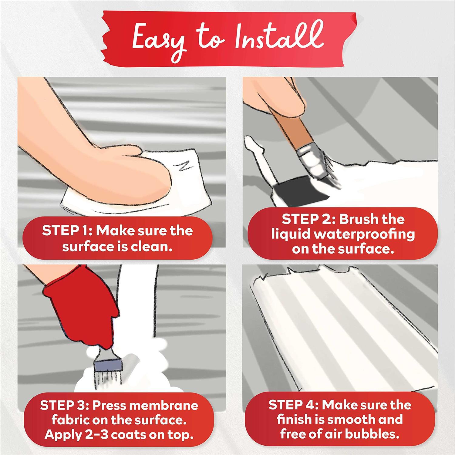 XFasten Waterproofing Membrane Sheet 8 X 75 Ft Shower Waterproofing Membrane Tape for Underlayment Tile - MT - Mrs Treak