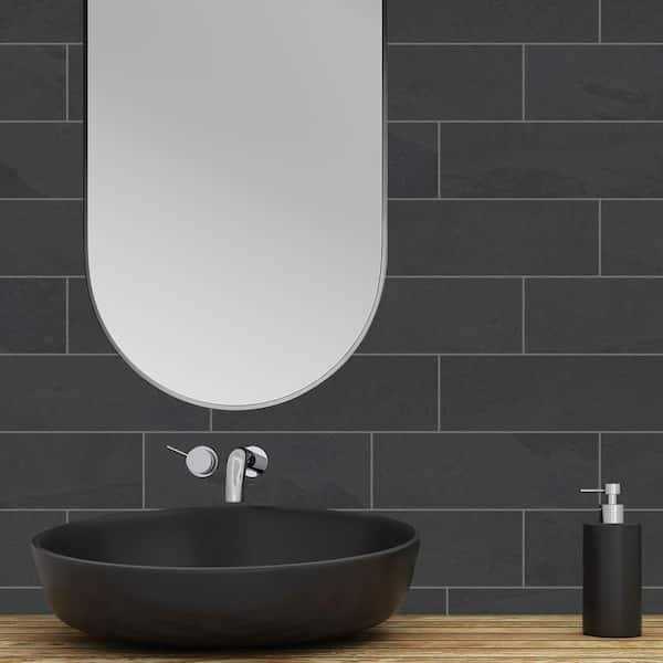 Florida Tile Home Collection Galactic Slate Black 12 in. x 24 in. Matte Porcelain Floor and Wall Tile - MT - Mrs Treak