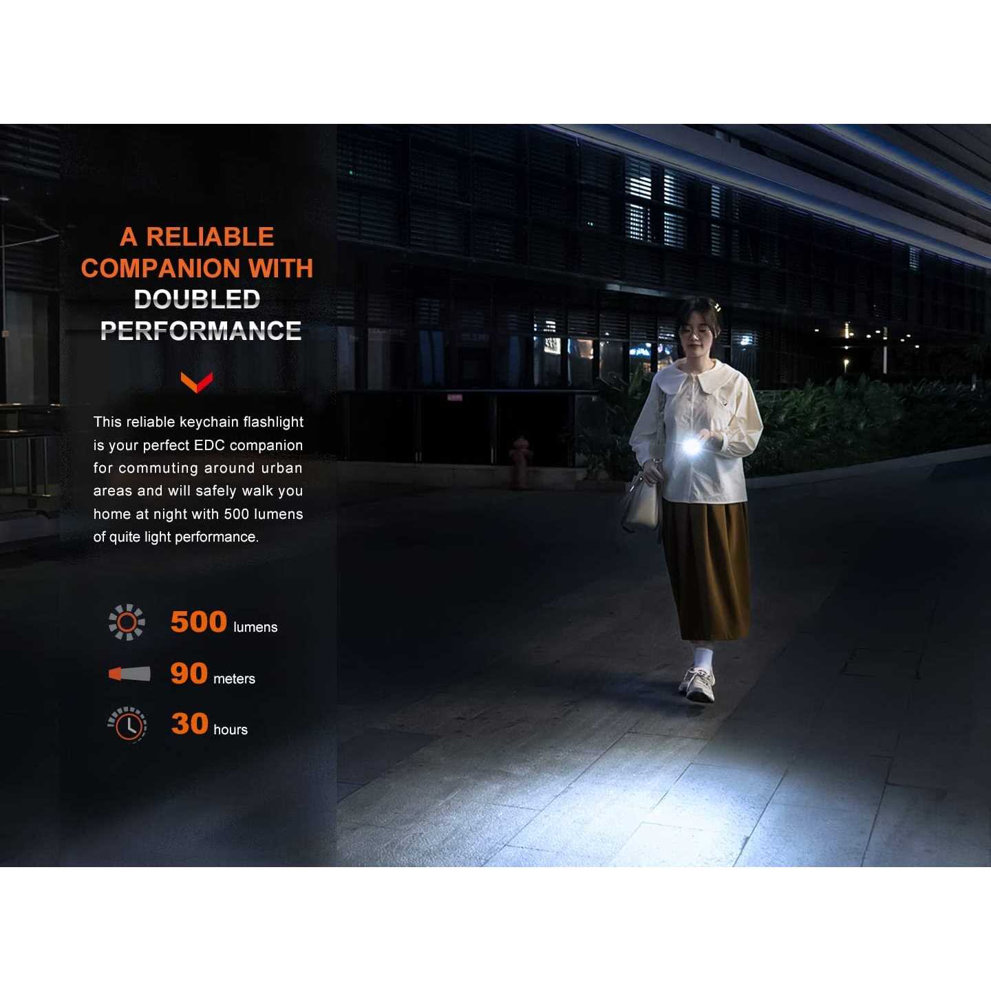 Fenix E03R V2.0 Keychain Rechargeable Flashlight - MT - Mrs Treak