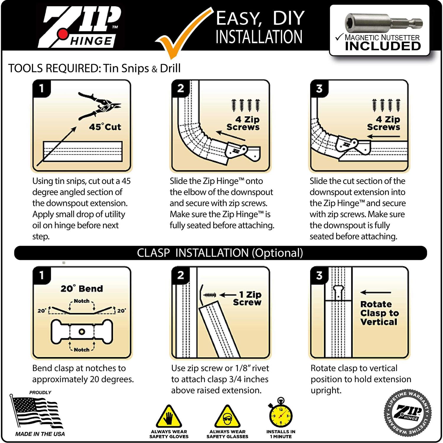 Zip Hinge Gutter Downspout Extension Solution - MT - Mrs Treak