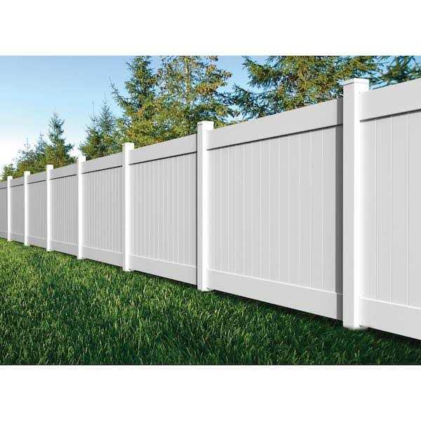Veranda Linden H x 8 ft. W White Vinyl Privacy Fence Panel Kit - MT - Mrs Treak