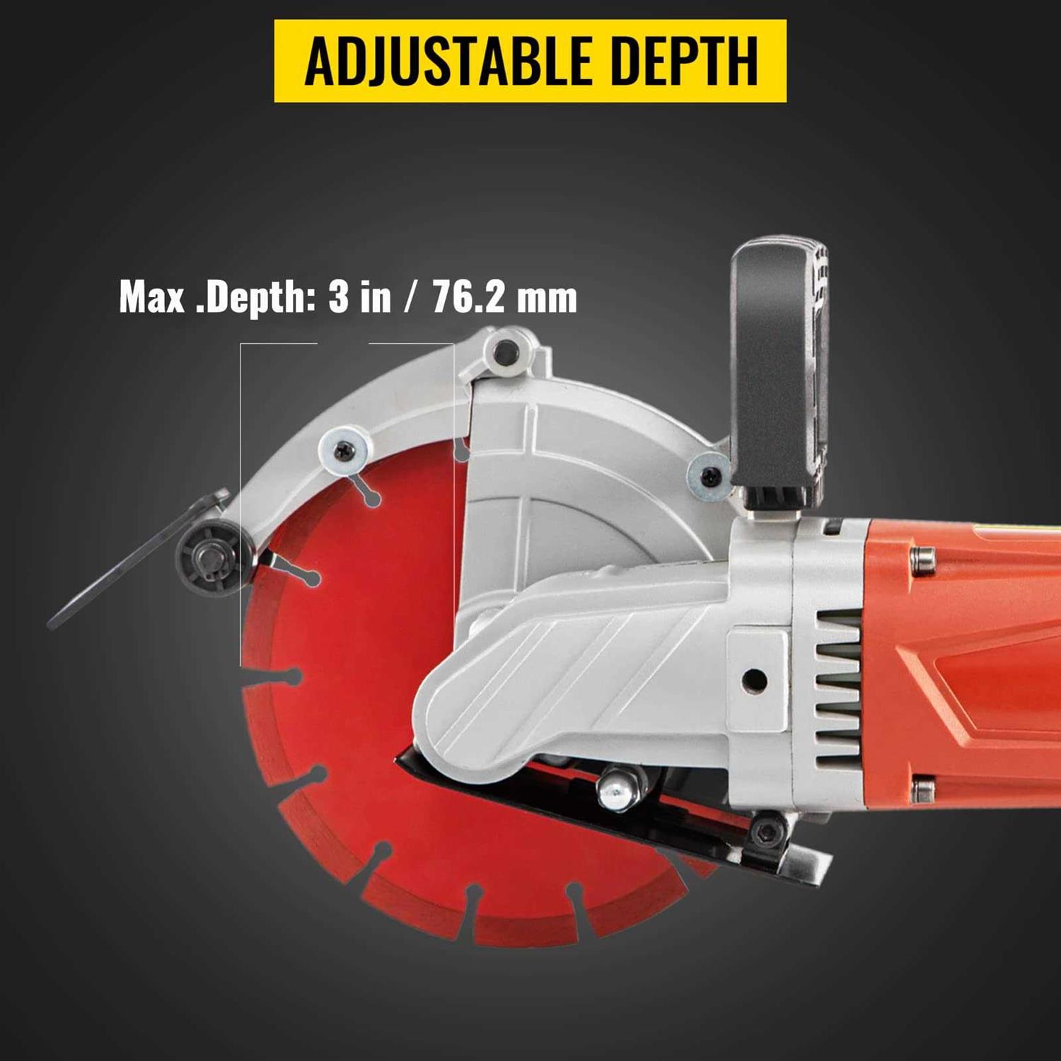 VEVOR Electric Concrete Saw Circular Saw Cutter Cutting Depth Wet Disk Saw Cutter Includes Water - MT - Mrs Treak