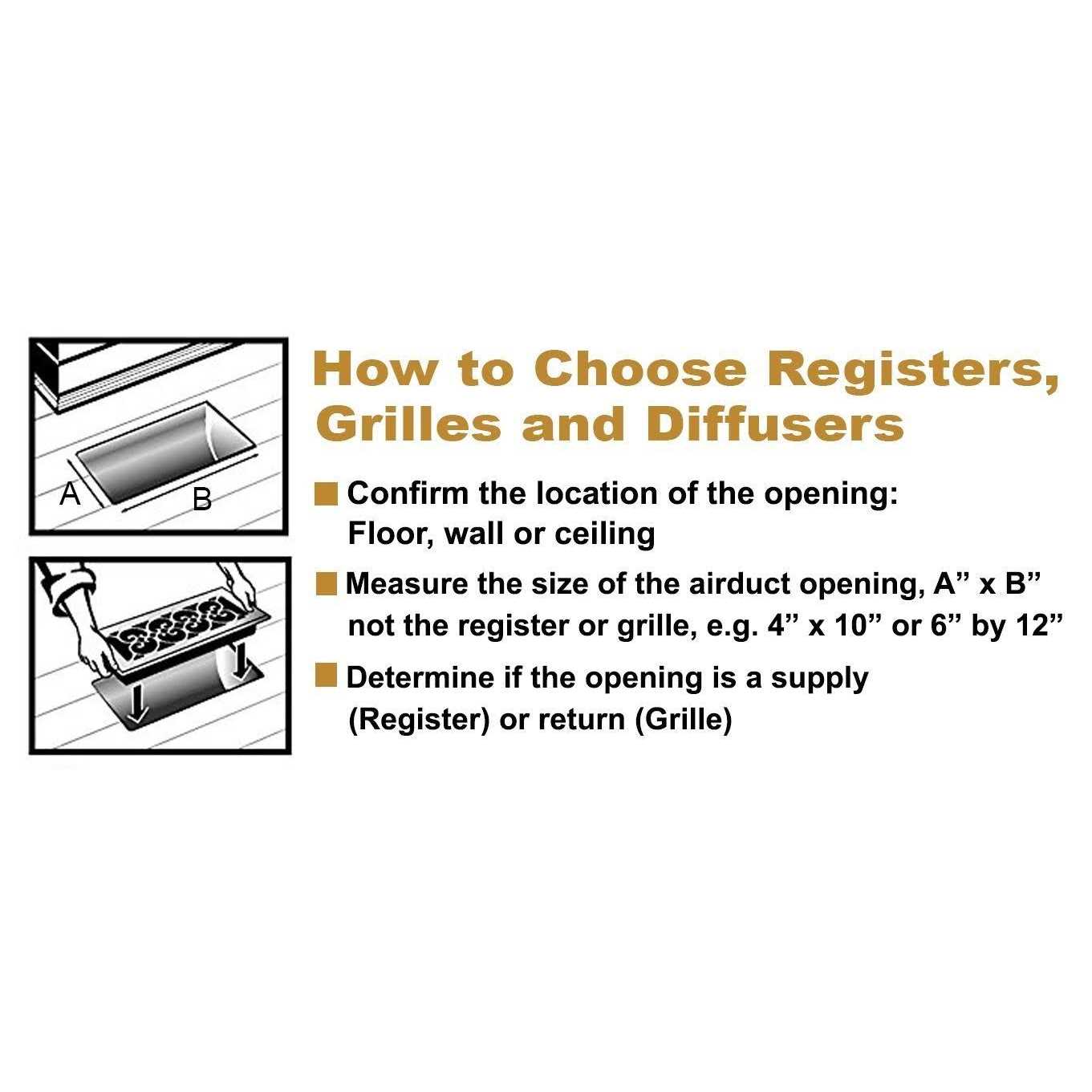 Decor Grates AJH410-NKL Floor Register - MT - Mrs Treak