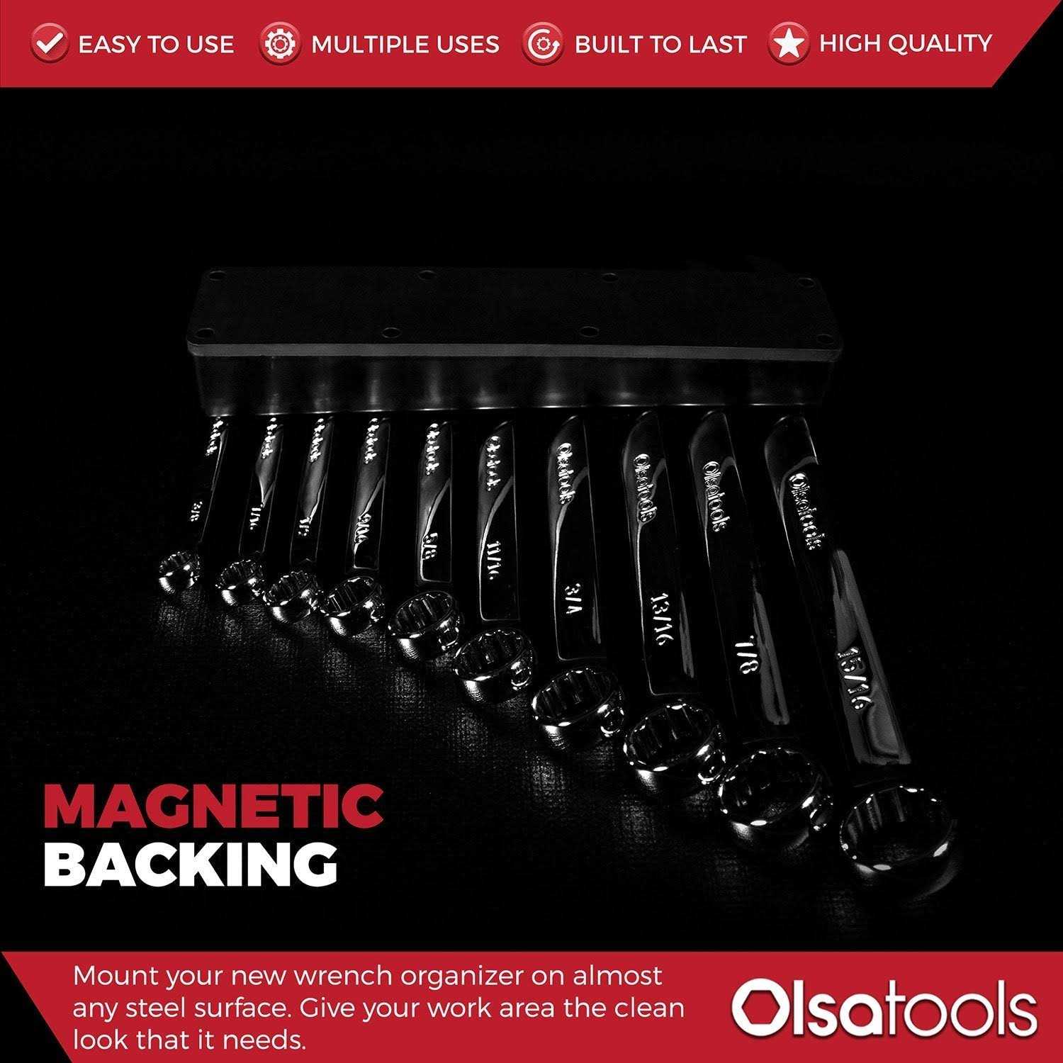 Olsa Tools Magnetic Socket Organizer Socket Holder 1/2-Inch Drive - MT - Mrs Treak