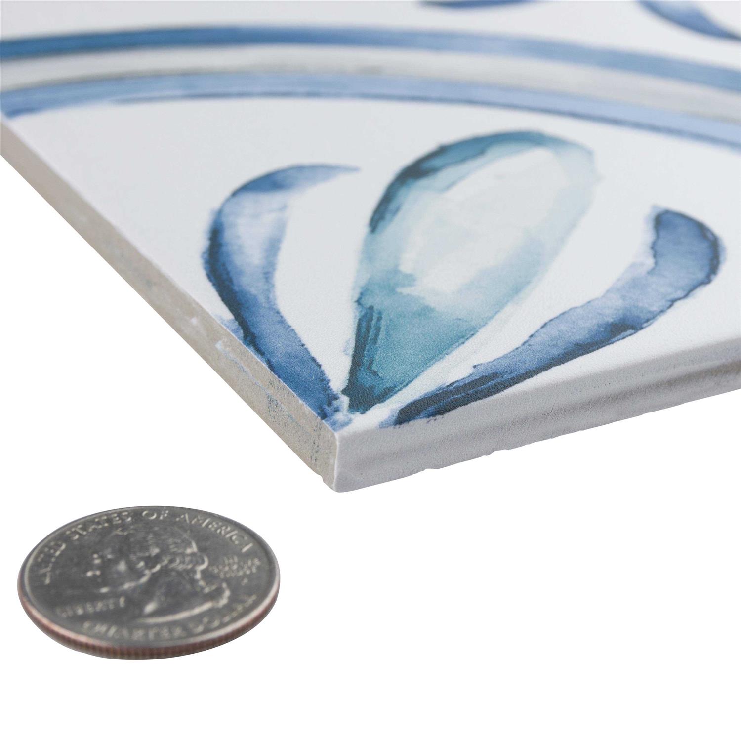 Merola Tile Saint Germain Gele Deco Rivette 5-3/4 in. x 5-3/4 in. Porcelain Floor and Wall Tile - MT - Mrs Treak