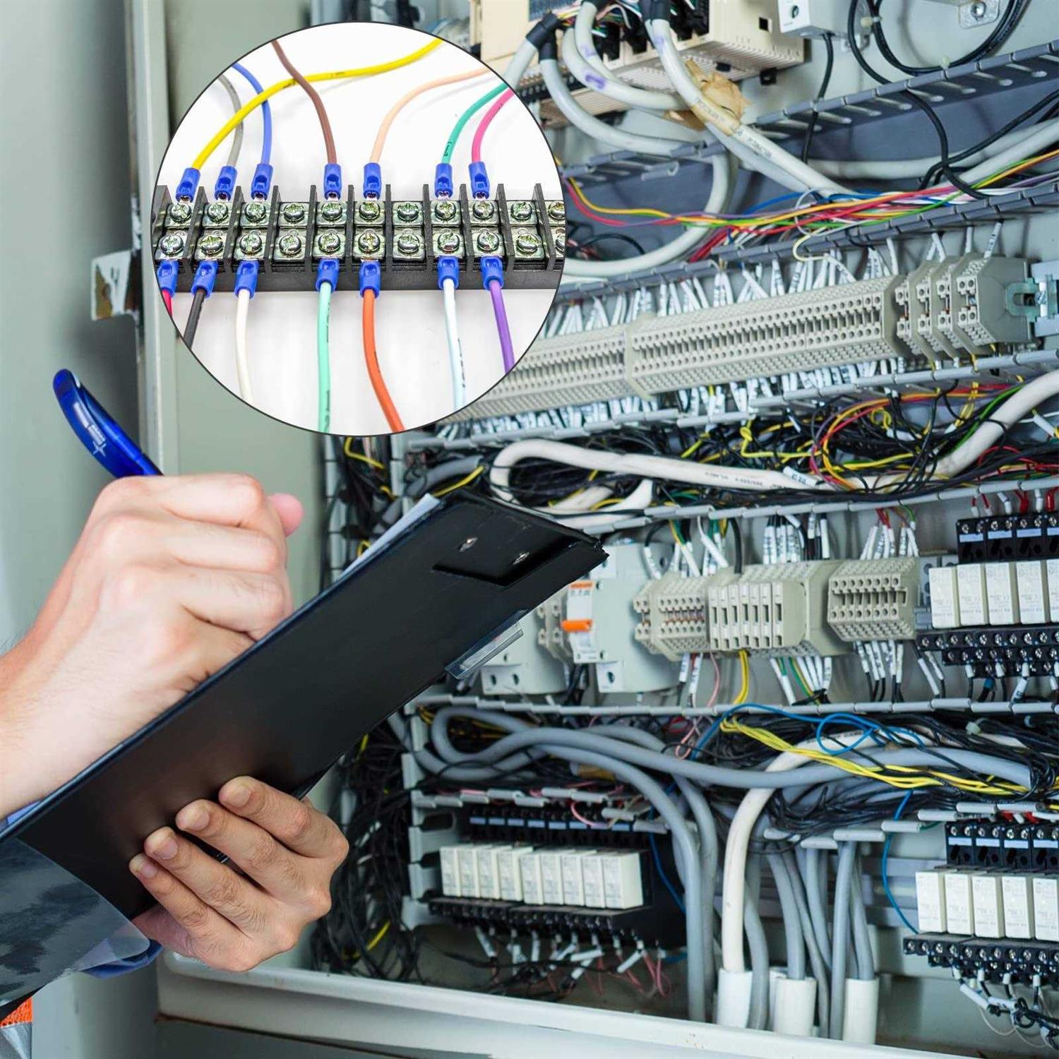 Terminal Block,2 Pack Circuits 20-30A 200v-450v Dual Row Screw Terminals Strip Heat Shrink Wire Connectors - MT - Mrs Treak