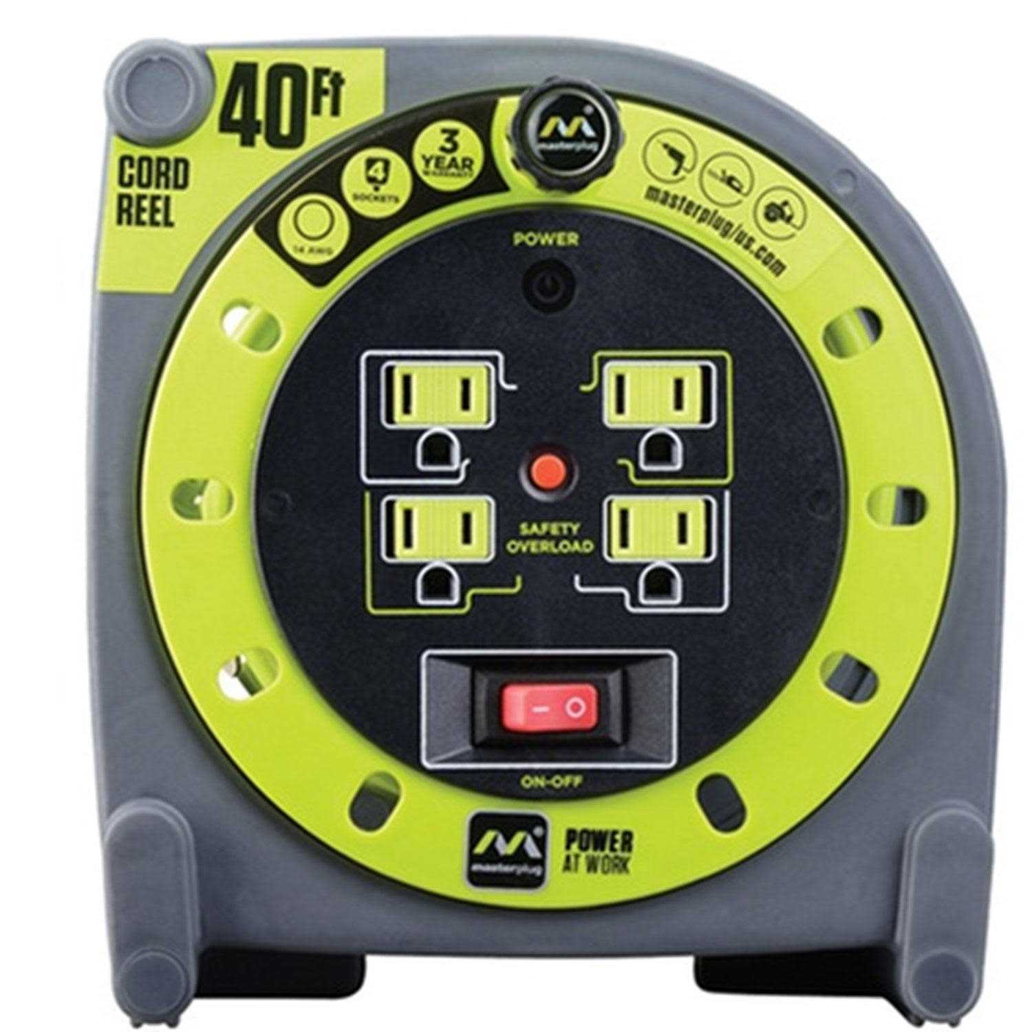 Masterplug 3′ Cord Storage Reel OMA031114G4SL-US - MT - Mrs Treak