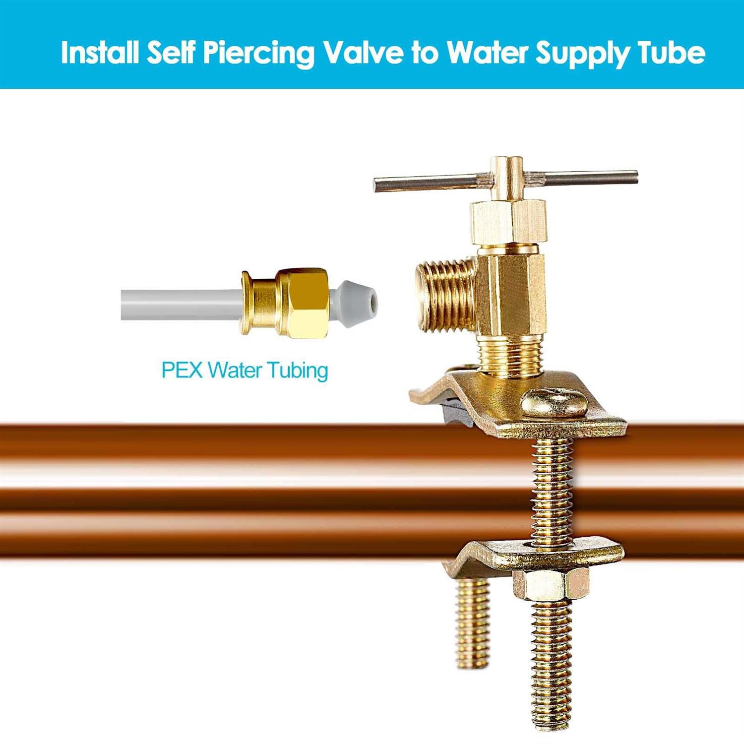 PEX Refrigerator Water Line Kit 25FT Ice Maker Tubing with Add-A-Tee Adapter,Flexible Hose with 1/4 Compression Fittings for Potable Drinking - MT - Mrs Treak