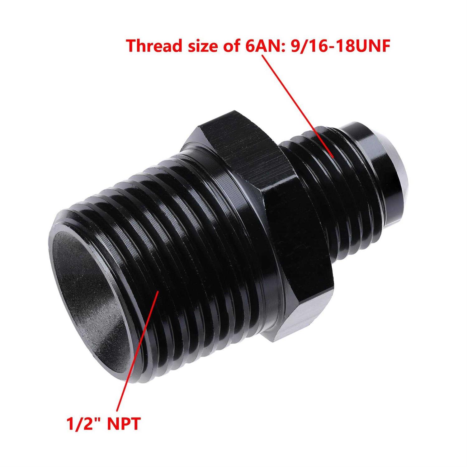 Ucreative Male Flare NPT Pipe Fitting Adapter Aluminum - MT - Mrs Treak