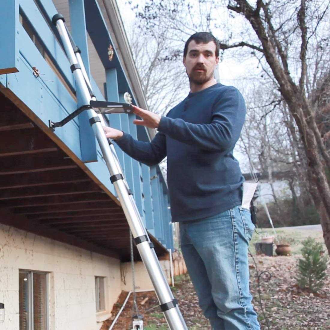 Yvan Telescoping Ladder,12.5 FT One Button Retraction Aluminum Telescopic Extension Extendable Ladder,Slow Down Design Multi-Purpose Step Ladder - MT - Mrs Treak