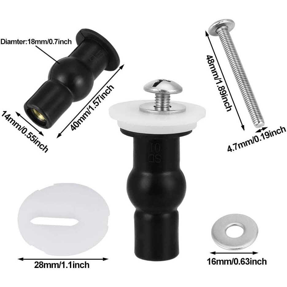 Toilet Seat Parts Including Screw and Nut For Top Mount Toilet Seat Hinges - MT - Mrs Treak