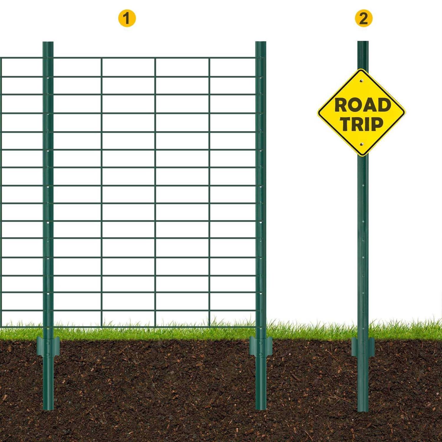 XYADX Metal Fence Post Heavy Duty Garden Fence Post for Holding Wire Fence - MT - Mrs Treak