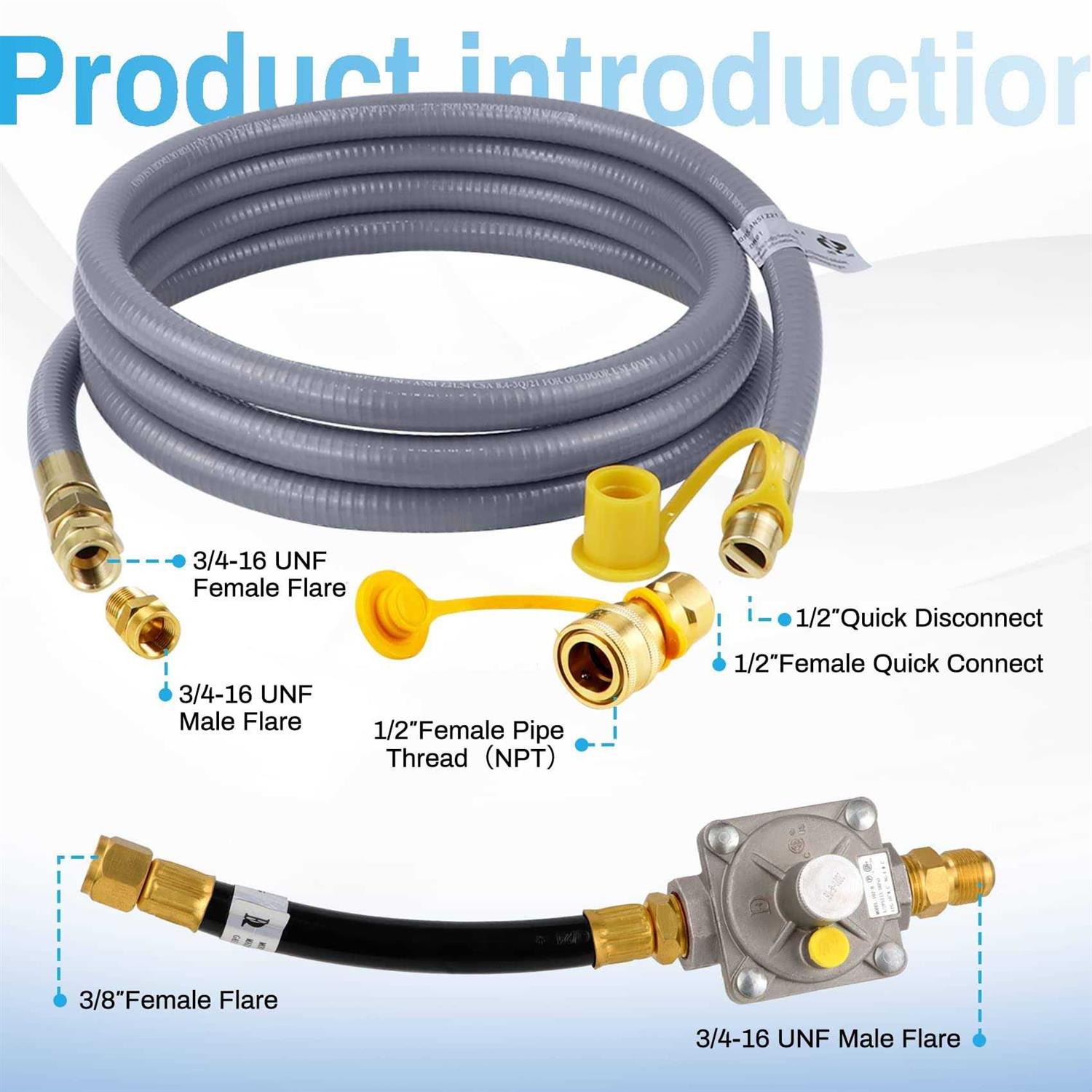 Dozont 710-0003 Natural Gas Conversion Kit Compatible with Kitchen-aid Propane Gas Grill Conversion, 710-0003 Natural Gas Hose and Regulator - MT - Mrs Treak
