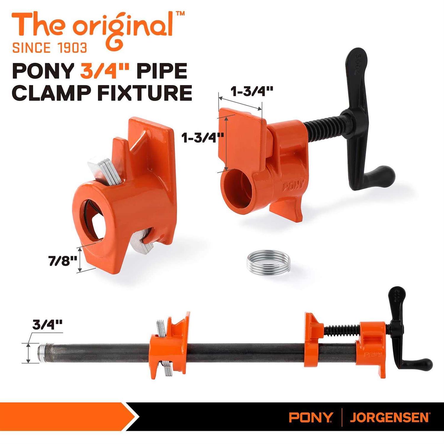 PONY 2-Pack Wood Gluing Pipe Clamp Fixture Black Pipe - MT - Mrs Treak