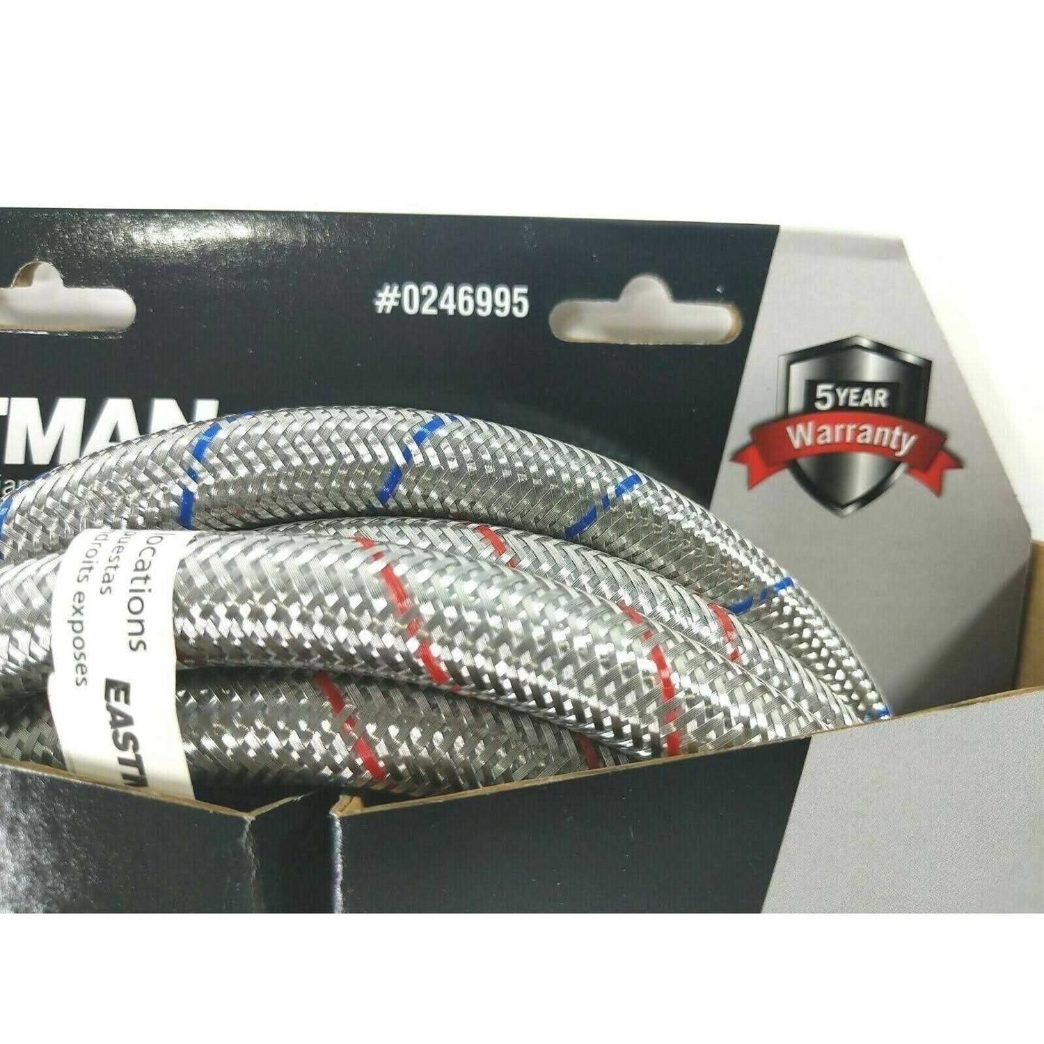 Eastman 16 Inch Flexible Toilet Connector Stainless Steel Braided Hose with 7/8 Inch Ballcock Nuts 3/8 Inch Compression 48089 - MT - Mrs Treak