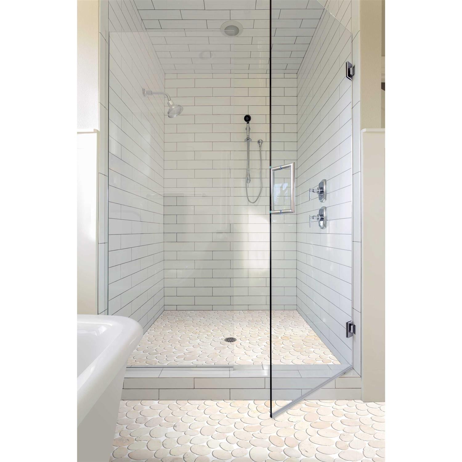 Tile Connection Fit Tile White 11 in. x 11 in. x 9.5 mm Indonesian Marble Mesh-Mounted Mosaic - MT - Mrs Treak