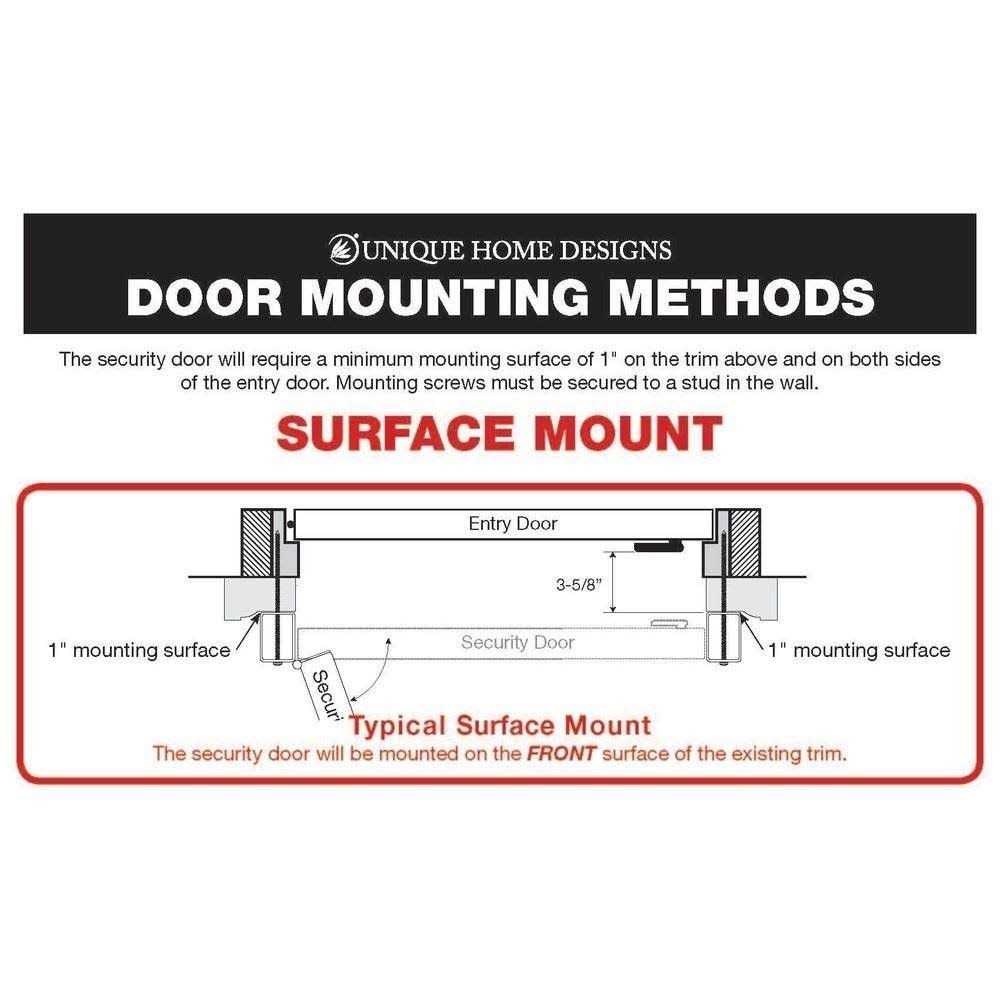 Unique Home Designs 36 in. x 80 in. Arcada Copper Surface Mount Outswing Steel Security Door with Expanded Metal Screen - MT - Mrs Treak