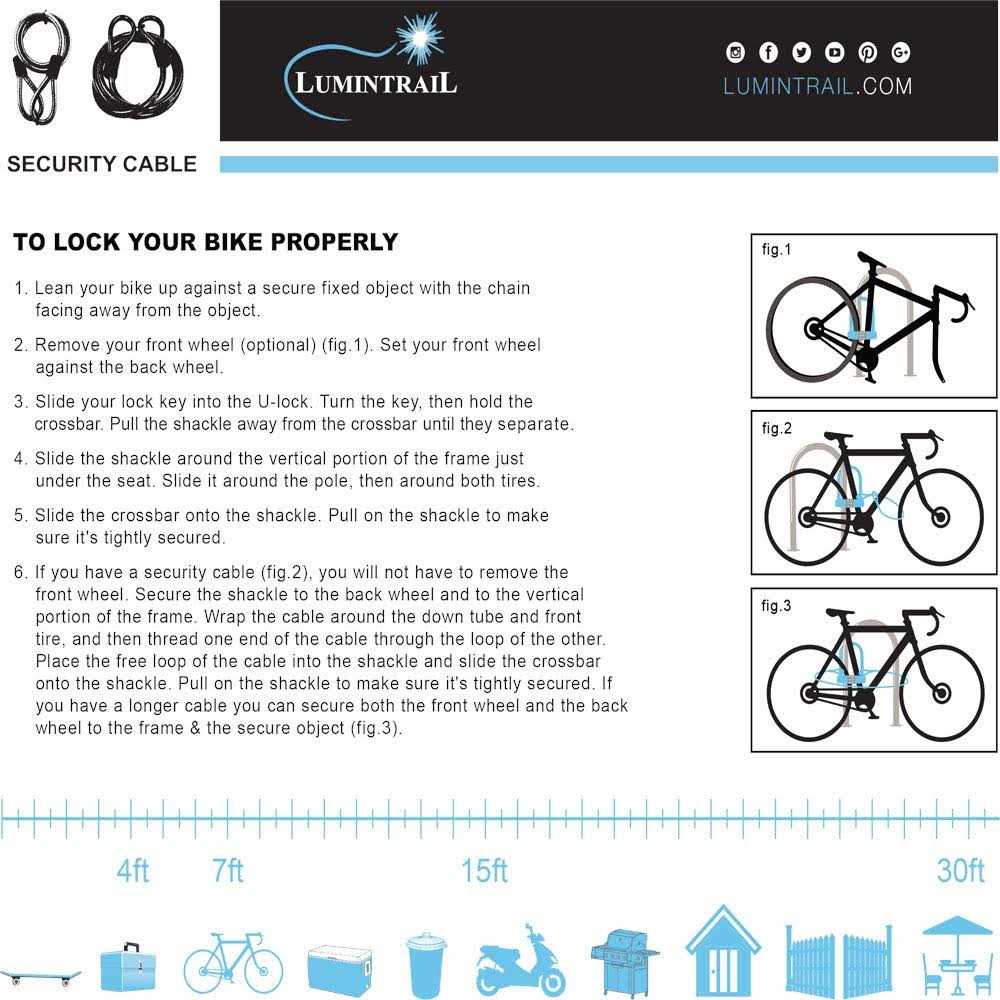 Lumintrail 12mm Heavy-Duty Security Cable Vinyl Coated Braided Steel with Sealed Looped Ends - MT - Mrs Treak